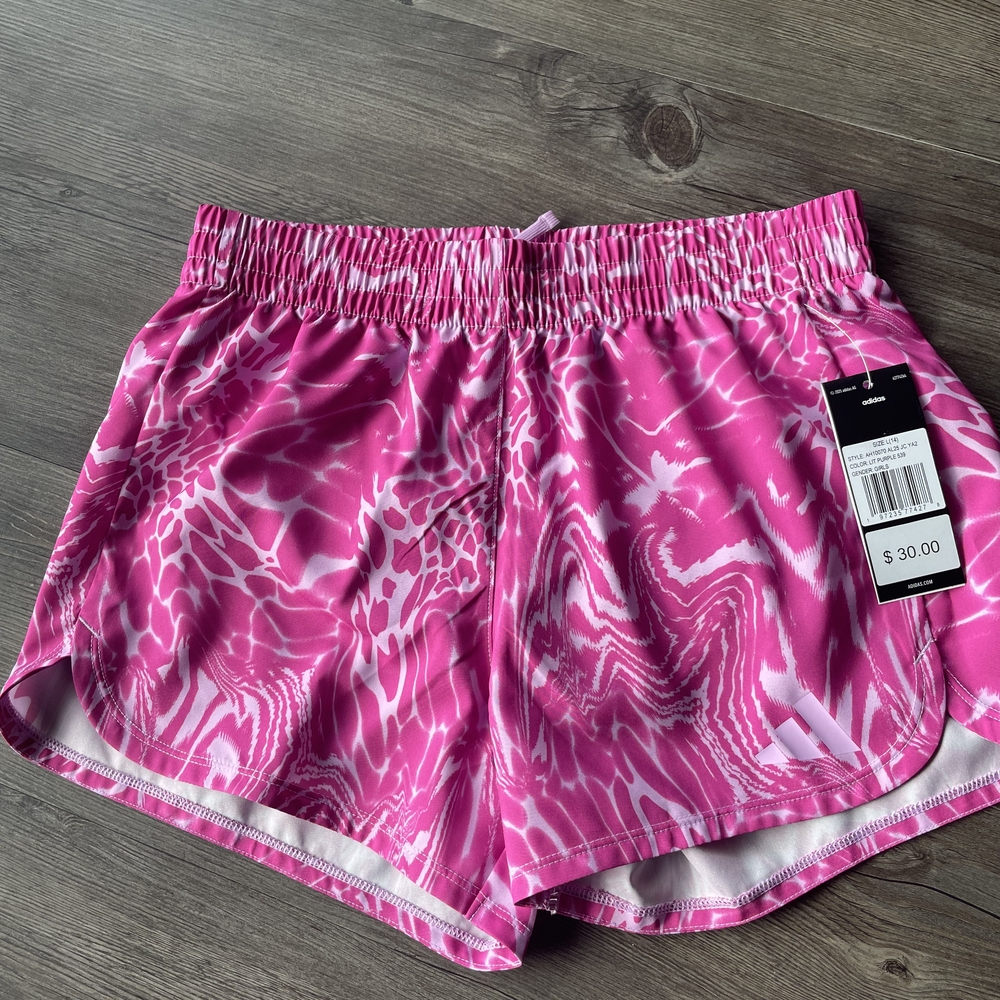 adidas Pink and White Women's Athletic Shorts